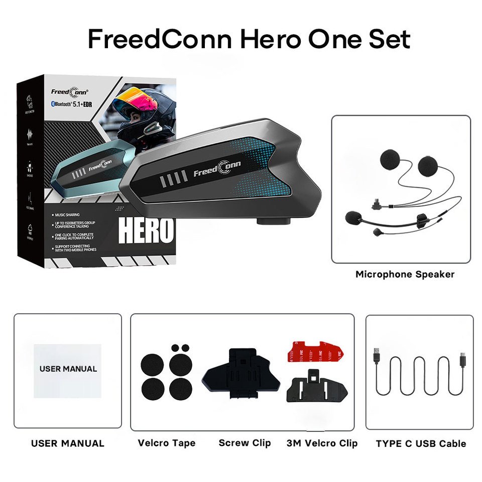 

Мотоциклетный шлем Freedconn Hero, Bluetooth-гарнитура, 10 гонщиков, мото Intercomunicador, шлемы для музыки