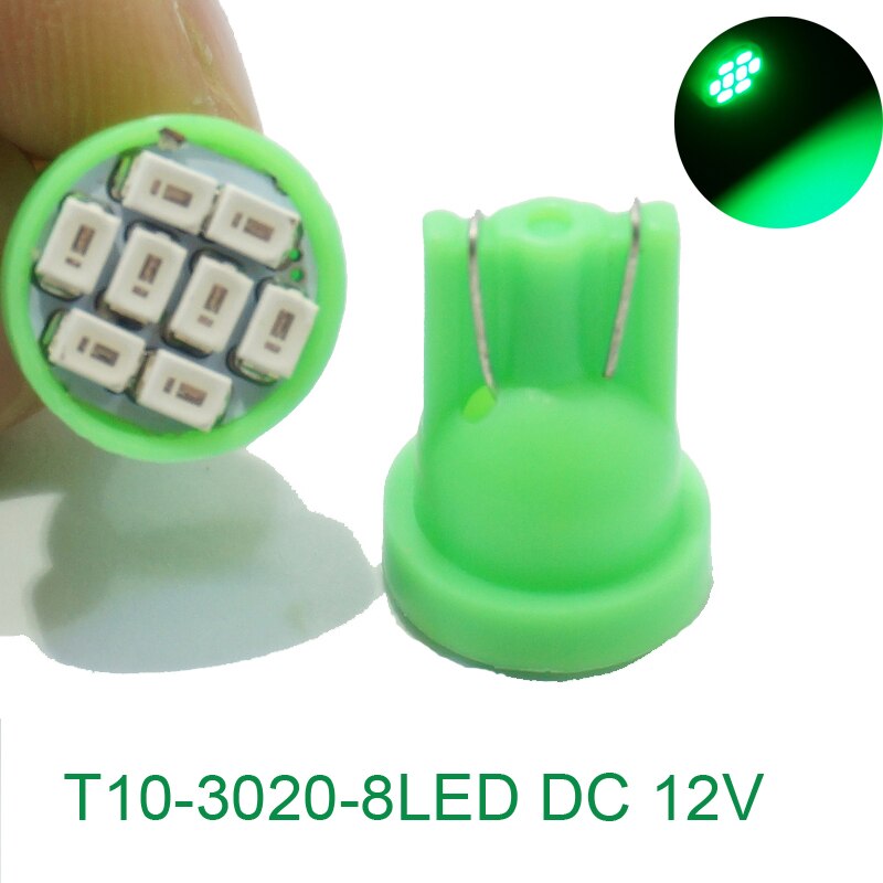 

100 шт. Led T10 8 Smd 3014 8 светодиодов 8SMD Автомобильный фонарь 194 168 192 W5W Автоматическое клиновое освещение DC 12 В Габаритные огни The Puddle