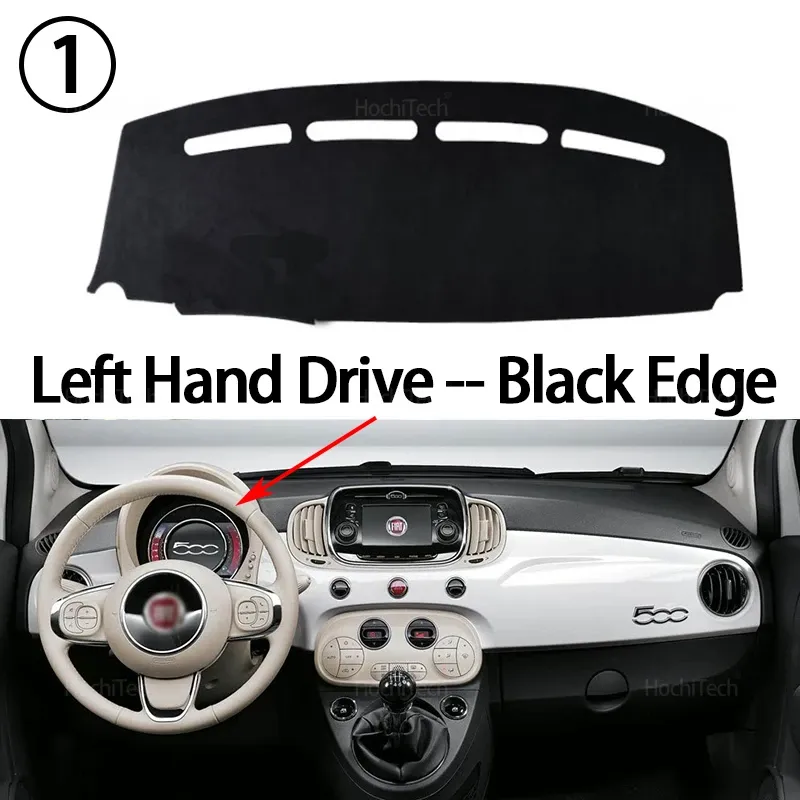 

Чехол на приборную панель для Fiat 500 500c 500e 2007-2024, противоскользящий коврик для приборной панели, защитный коврик, автомобильный солнцезащитный коврик, ковер