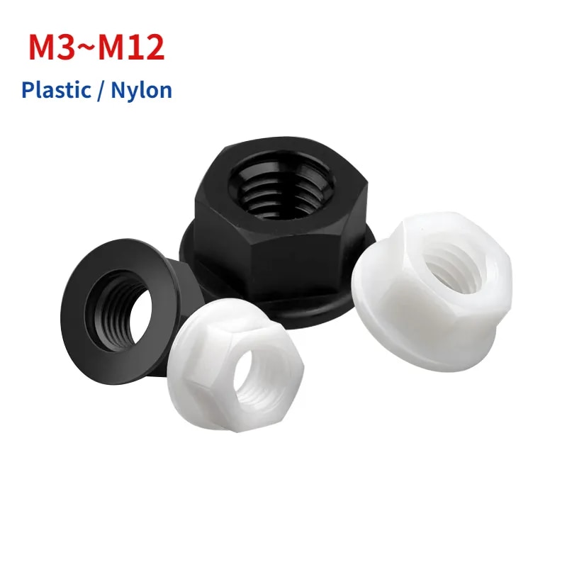 

Нейлоновые гайки M3 M4 M5 M6 M8 M10 M12 белые/черные