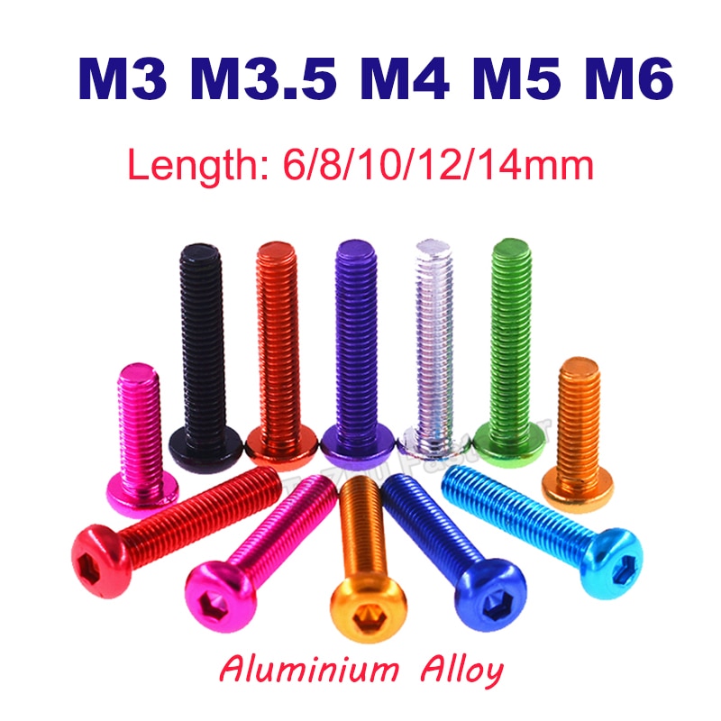 

5 шт. шестигранных винтов из алюминия M3 M3.5 M4 M5 M6