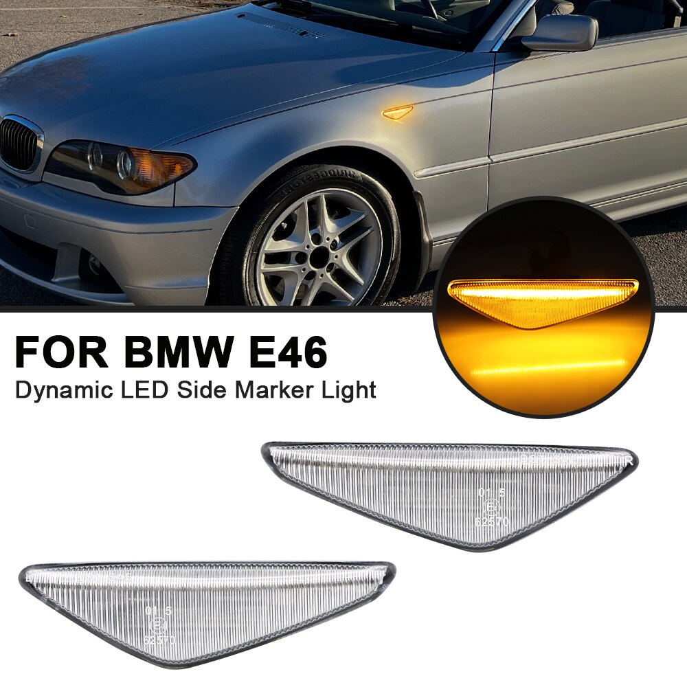 

2 шт. светодиодные динамические боковые габаритные огни для BMW E46 2D 2003-2006 325Ci 330Ci Coupe кабриолет указатель поворота мигалка индикаторная лампа