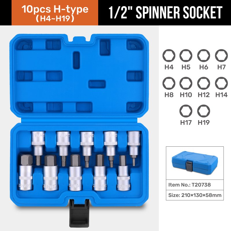 

Hi-Spec набор шестигранных бит 1/2 дюйма