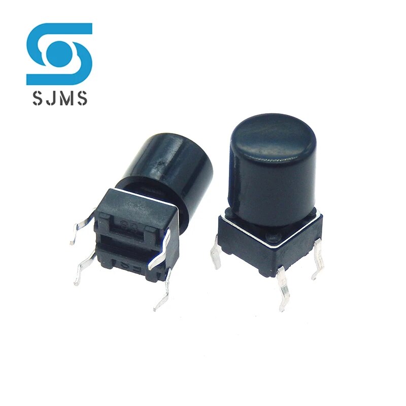 

10 шт. 6*6*7,3 мм DIP-4PIN SMD-4PIN мгновенный тактильный тактовый сенсорный микрокнопочный переключатель 6X6X7,3 мм + крышка переключателя цилиндричности A111