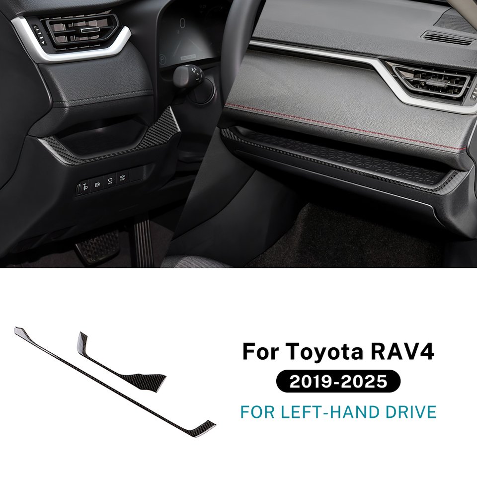 

Настоящая мягкая наклейка из углеродного волокна для Toyota RAV4 XA50 2019 2020 2021 2022 2023 2024 2025 LHD RHD, декоративная полоса для приборной панели автомобиля