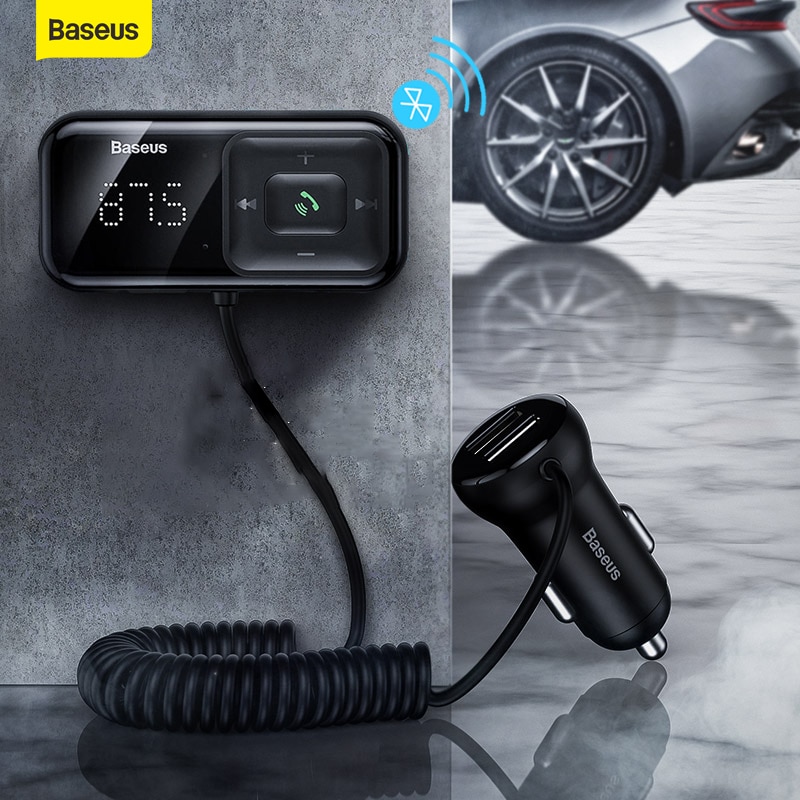 

Baseus Автомобильный FM-передатчик Bluetooth 5,0 Mp3-плеер Адаптер радиомодулятора 3.1A USB Автомобильное зарядное устройство Автомобильный комплект громкой связи Беспроводной Aux