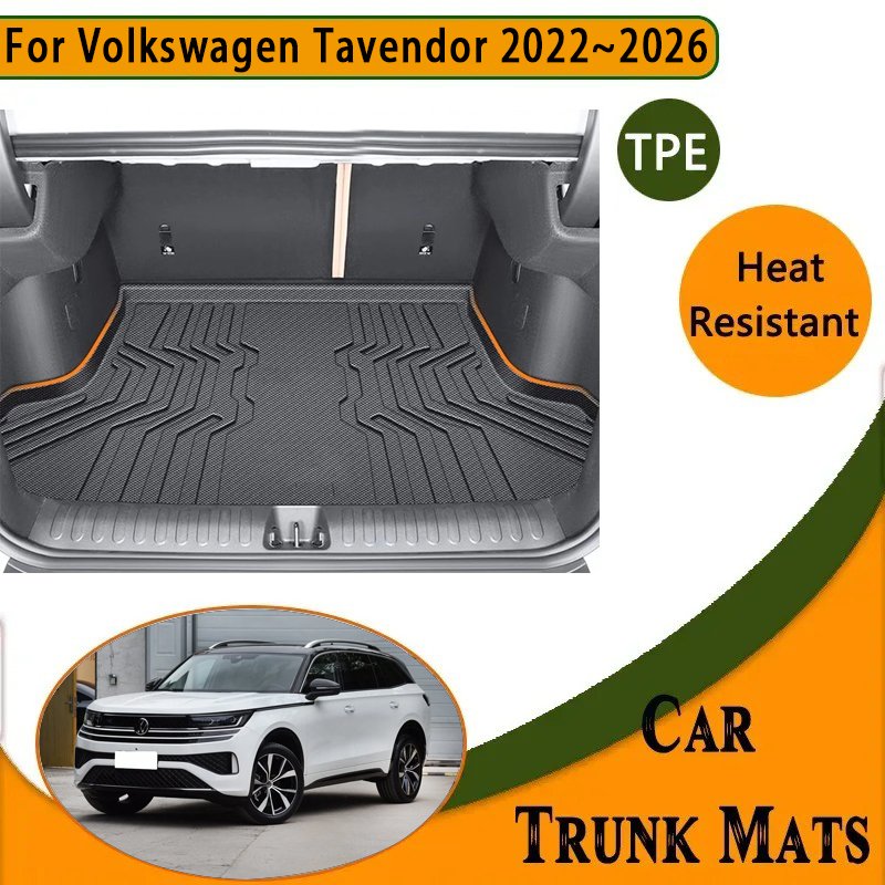 

Автомобильные коврики для заднего багажника Volkswagen VW Tavendor 2022 2023 2024 2025 2026, водонепроницаемые накладки для груза, внутренняя подкладка, автомобильные аксессуары