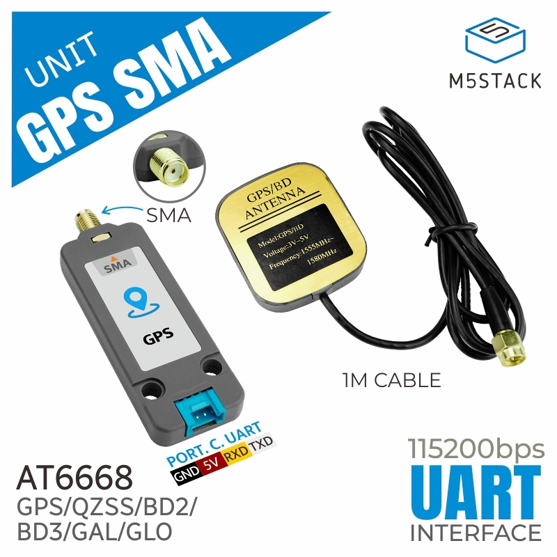 

M5Stack GPS/BDS блок с антенной