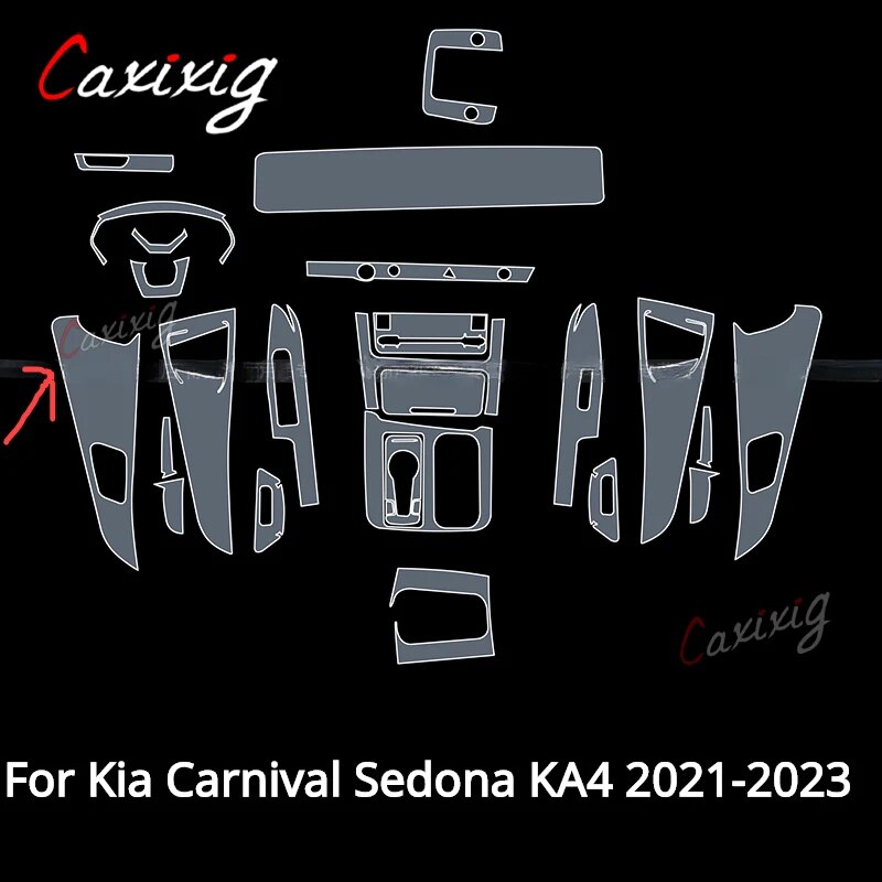 

Для Kia Carnival Sedona KA4 2021-2023, интерьер автомобиля, GPS, центральная консоль, прозрачная фотопленка для ремонта от царапин