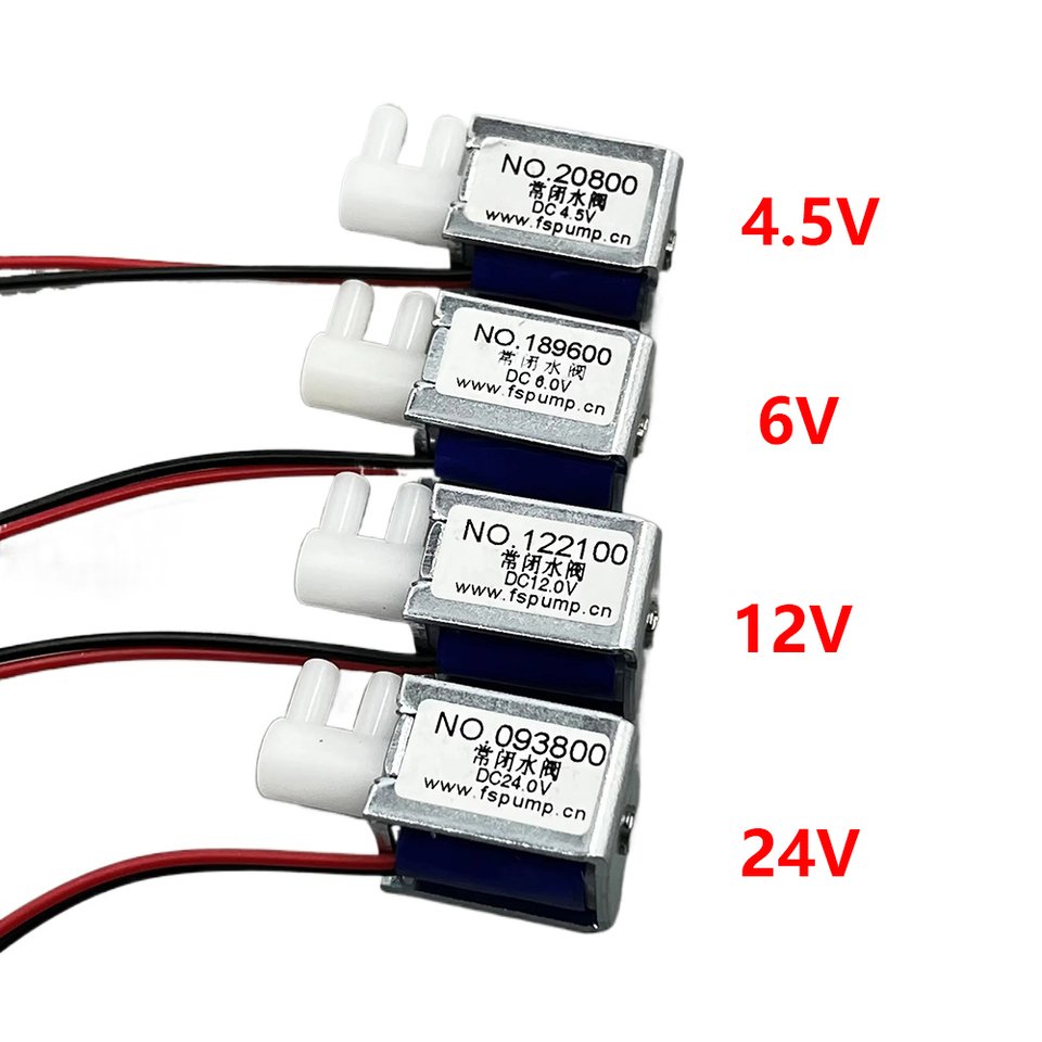 

Мини электромагнитный клапан N/C для воды 4.5V 6V 12V 24V