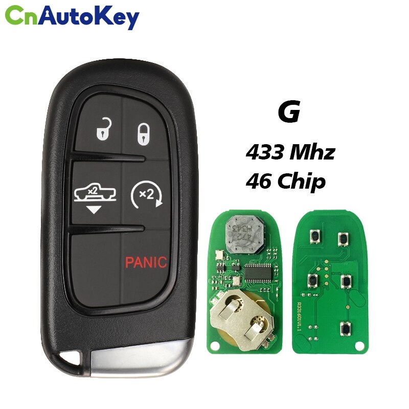 

CN 087059 FCC GQ4-54T 46 чипов 433 МГц дистанционный пикап автомобильный ключ для Dodge Ram 1500 2500 3500 2014-2018 бесключевой 2/3/4/5 кнопка без логотипа