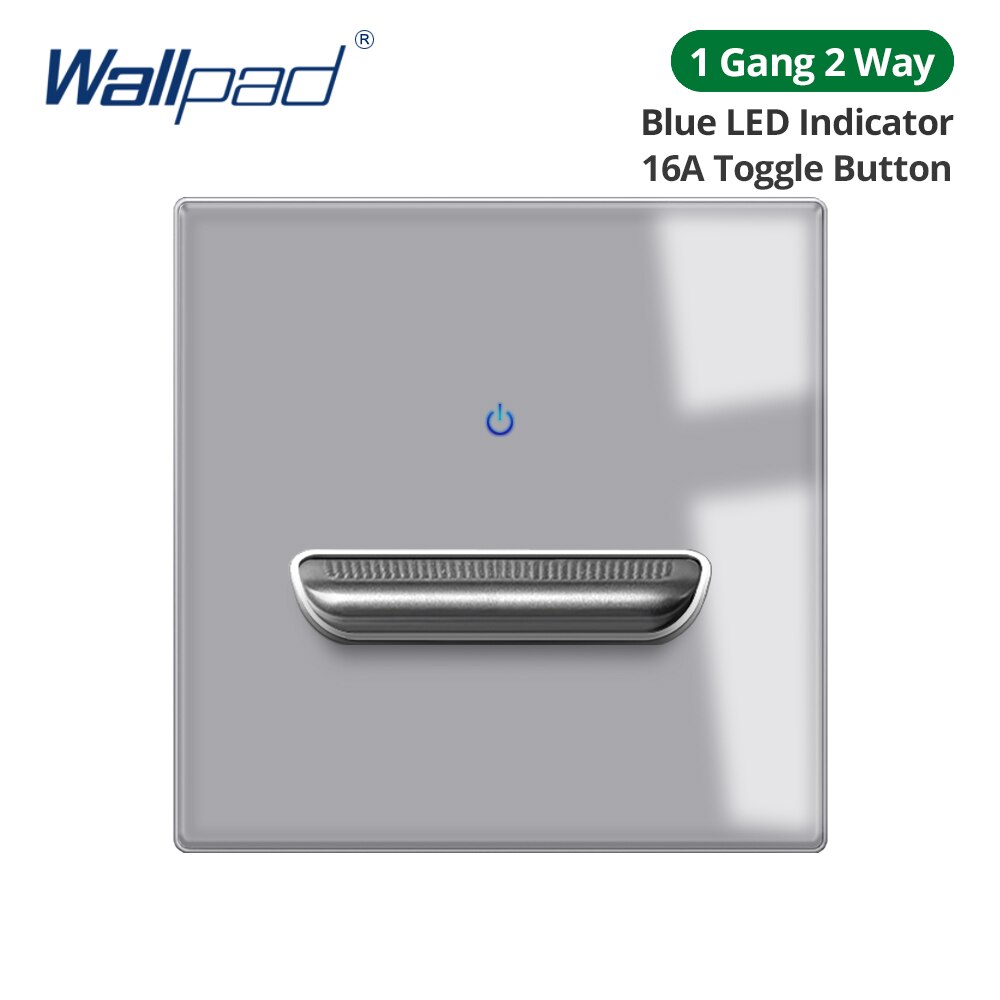 

Wallpad серый стеклянный настенный выключатель со светодиодом