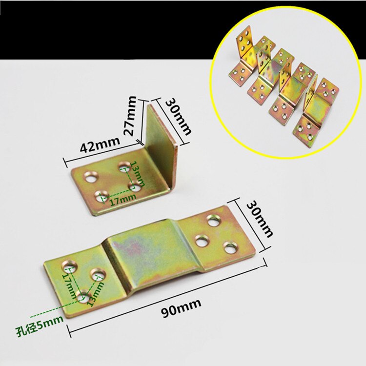 

Четыре пары металлических креплений для шарнирного крепления шарнирной кровати для крепления угловых балок для крепления мебели из скобяного золота
