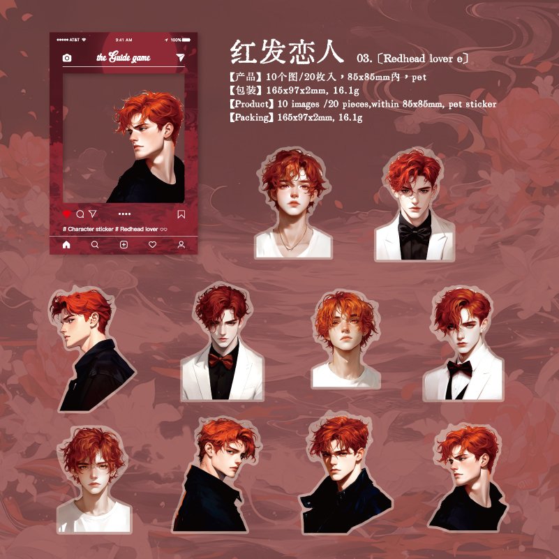 

Journal GO 20pcs Cartoon Anime Fiction Pretty Boy Sticker for Laptop Journal Decals Album Graffiti Handsome Boy Stickers