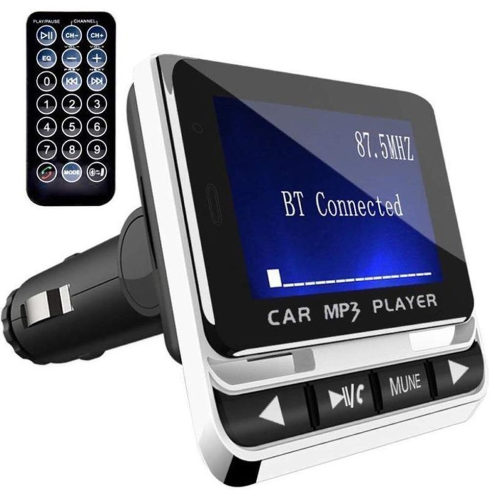 

1,4-дюймовый беспроводной автомобильный Bluetooth FM-передатчик прикуриватель HIFI радио музыкальный плеер адаптер зарядное устройство с комплектом дистанционного управления