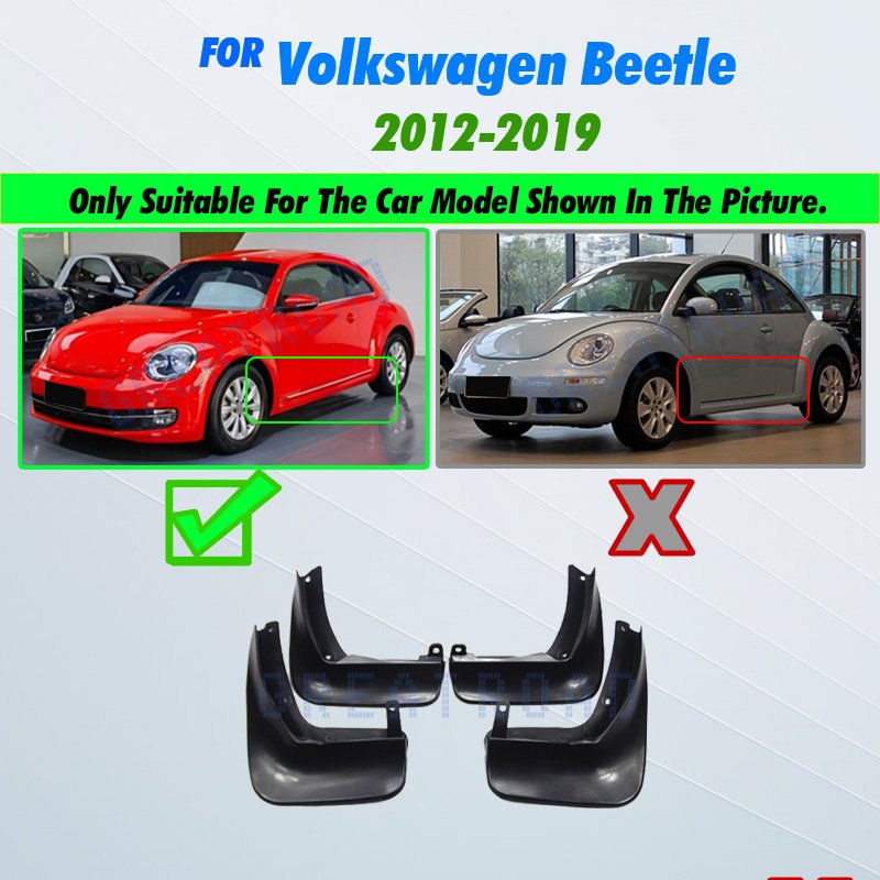 

Комплект литых брызговиков для VW Beetle (A5) 2005-2019, брызговики, брызговики, передние и задние грязевые щитки, брызговики 2013, 2014, 2015, 2016