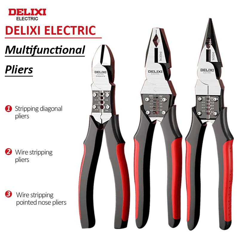 

DELIXI ELECTRIC 5 в 1 Многофункциональный резак для зачистки проводов, плоскогубцы с длинным носом, диагональные Боковые Кусачки