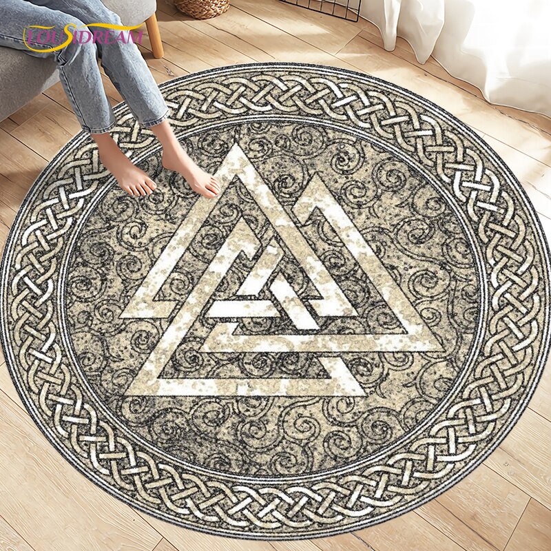 

LOUSIDREAM Круглый ковёр Valknut Yggdrasil Tree of Life