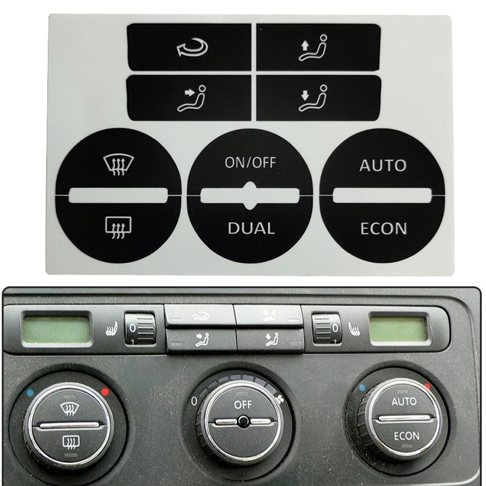 

GOLF Mk5 2004-2008 PASSAT 2005-2010 HVAC Ремонтные Наклейки Для Климат-контроля Материал ПВХ Для Изношенных Кнопок Автомобиль...