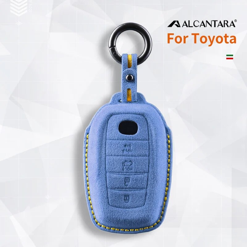 

Для Toyota PRADO Crown Corolla RAV4 Highlander CHR Land Cruiser, чехол для автомобильного ключа, аксессуары для ключа из алькантары