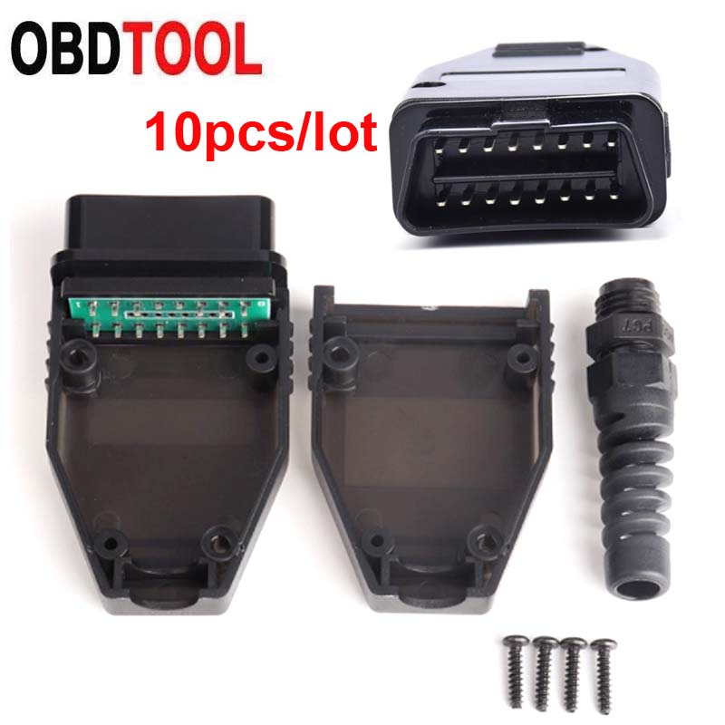 

10 шт./лот диагностический инструмент для автомобиля OBD штекер 16Pin OBD2 разъем OBD 2 16 Pin OBD II адаптер OBDII J1962 замена разъема
