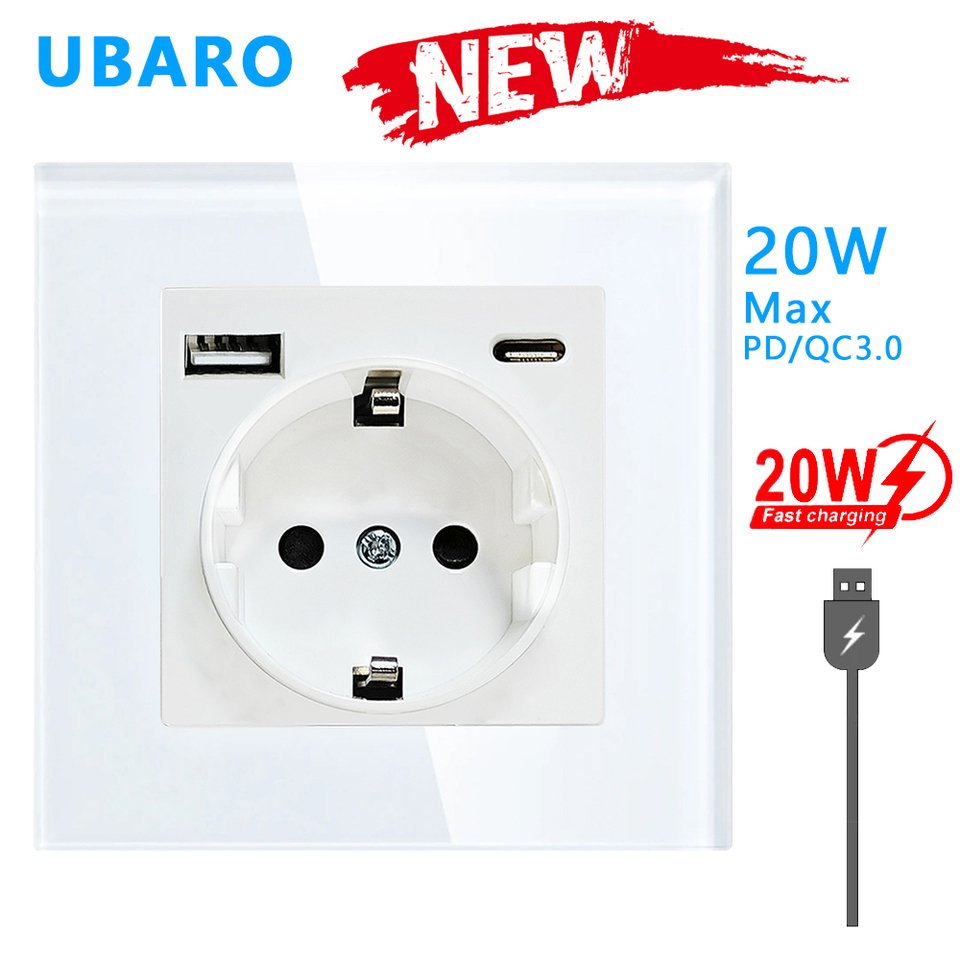 

UBARO EU 82 Тип Tempe Розетка с USB Type C