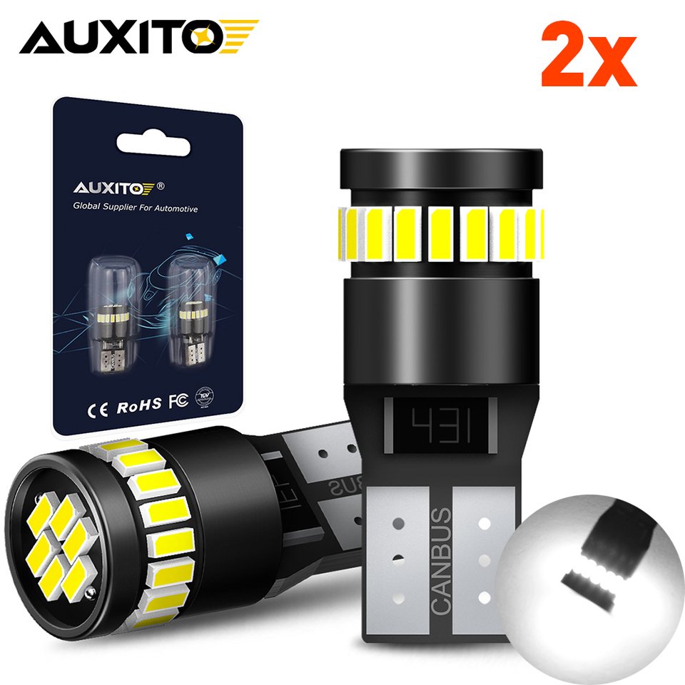 

Светодиодные лампы AUXITO 2 шт. W5W T10 Canbus 6000K 24 шт. 3014 SMD 168 194 Led 5w5 Автомобильная купольная лампа заднего вида, аксессуары для интерьера