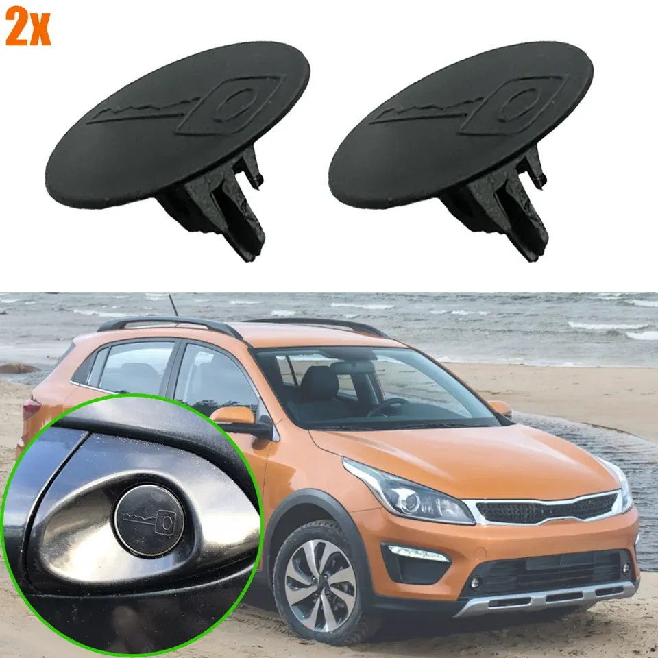 

2 шт. новые для KIA Rio X-Line 2017 2018 2019 2020 2021 2022 автоматическая дверная ручка, замок, отверстие для ключа, крышка, зажимы, черный, новый