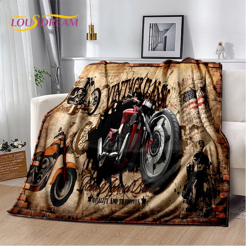 

LOUSIDREAM 3D Мотоцикл Плюшевое одеяло из флиса