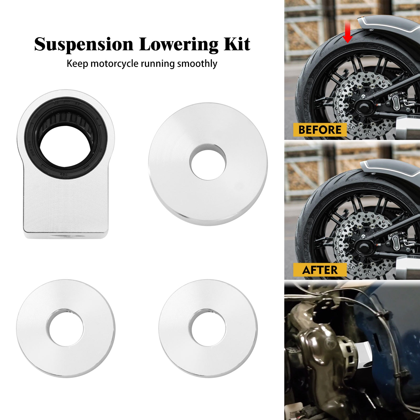 

Мотоциклетный хромированный комплект заднего амортизатора для Harley Heritage Softail FL Slim Deluxe Fat Bob Breakout Lower Rider FLST 2018-2023