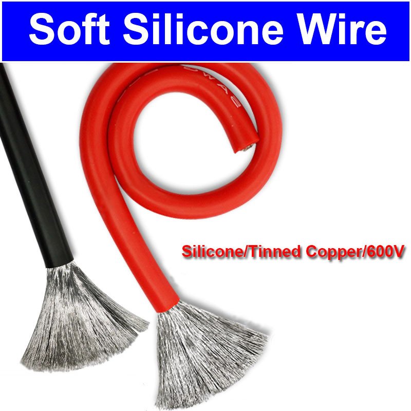 

Силиконовый кабель медный 12-30AWG