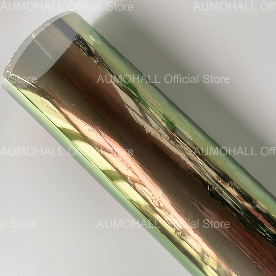 

50x300 см VLT 59% золотисто-зеленый градиент цвета, тонировка бокового окна автомобиля, оптическая сменная пленка, тонированная фольга для окон, защита от солнечной энергии