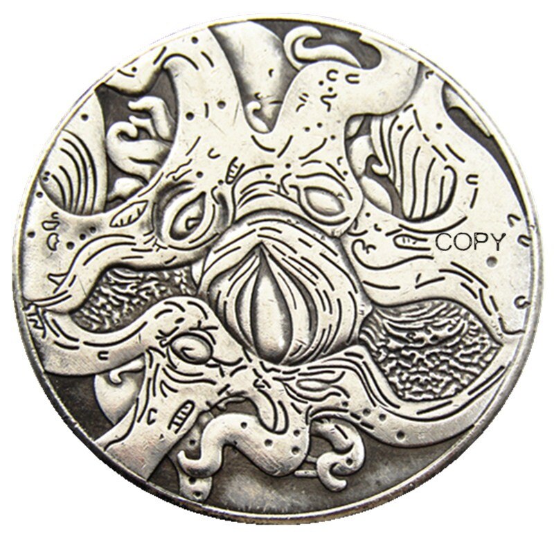 

Серебряные копии монет HB(141) Hobo Morgan Dollar Skull Zombie Zkeleton