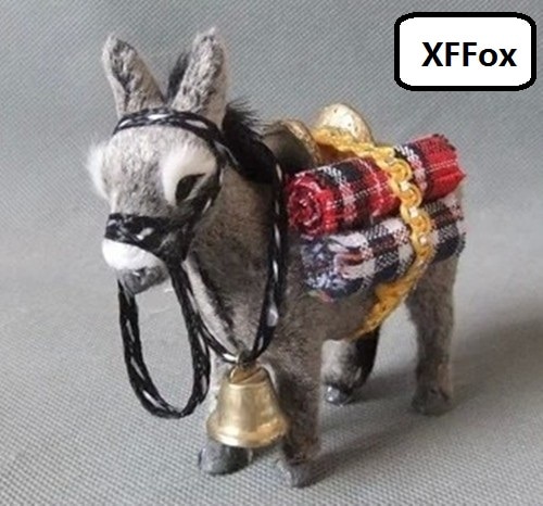

Миниатюрная модель осла из искусственного меха XFFox 11x10 см