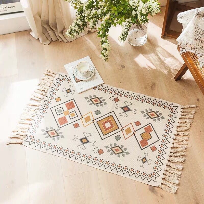 

Богемный плетеный хлопковый ковёр 60x90см