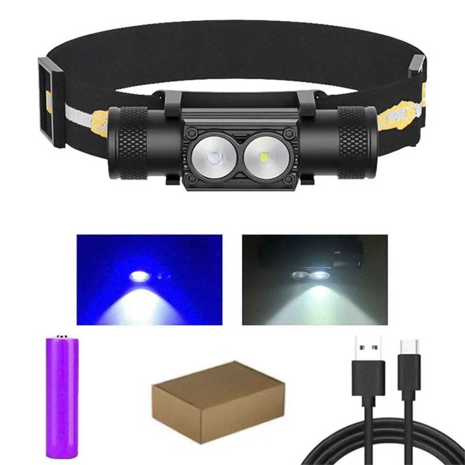 

Sololandor Налобный Фонарь LED Белый+Синий 18650