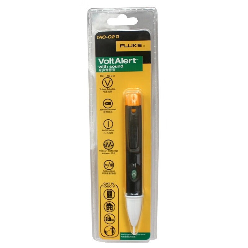 

Fluke 1AC-C2 II 2AC Бесконтактный инструмент для измерения напряжения 90 В-1000 В Электрический детектор Ручка ВольтАрта для проверки безопасности