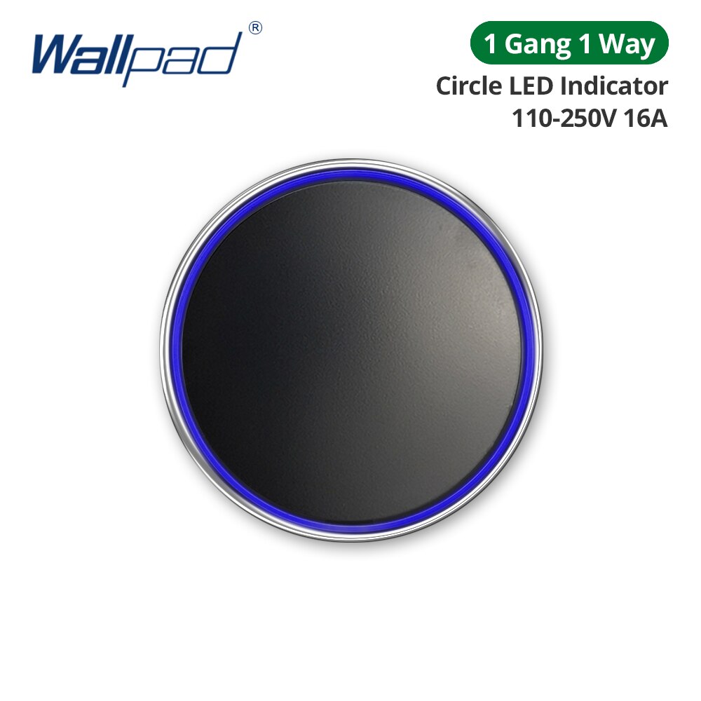 

Wallpad черный стеклянный настенный выключатель 2-х клавишный