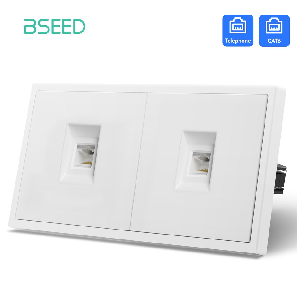 

BSEED Механические настенные розетки RJ45 белые
