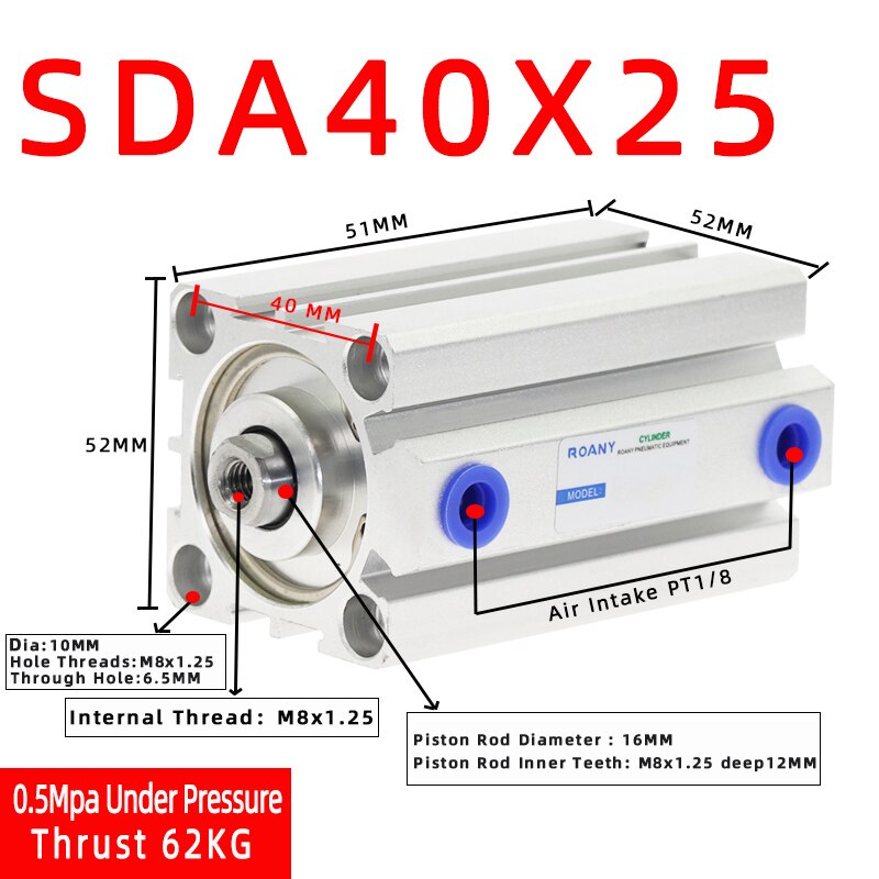 

Пневматический цилиндр SDA40 40мм