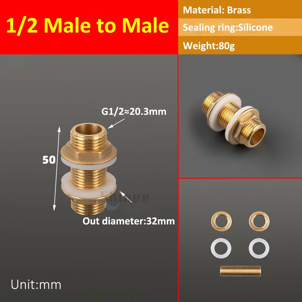 

Латунный соединитель для трубы 1/2" 1/4"