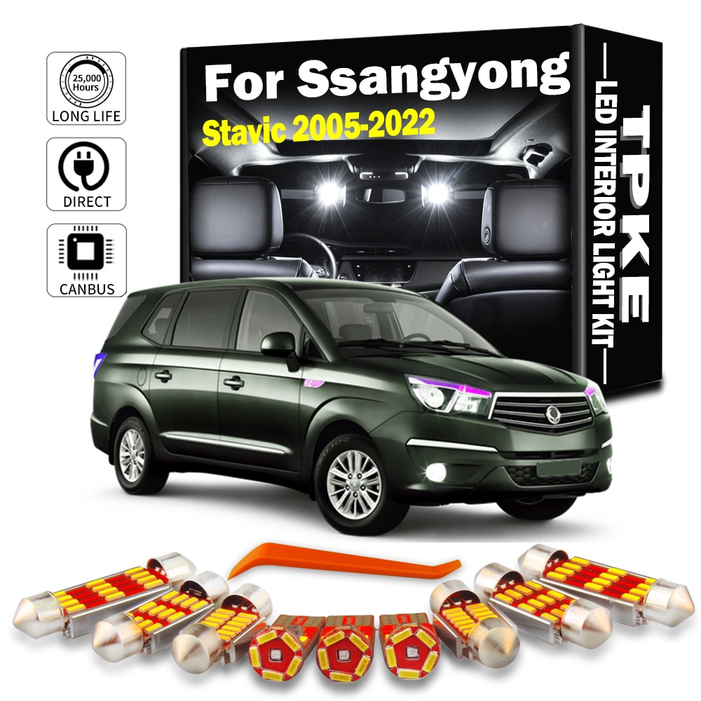 

Автомобильные светодиодные светильник пы TPKE для салона Ssangyong Stavic 2005-2015 2016 2017 2018 2019 светодиодный 2020, светодиодные лампы Canbus без ошибок