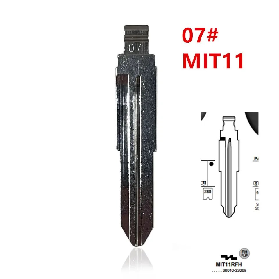 

10 шт. 07 # KD ключ с лезвием MIT11 MIT11R, металлическая НЕОБРАБОТАННАЯ задняя флип-карта для Mitsubishi для Keydiy KD Xhorse VVDI JMD