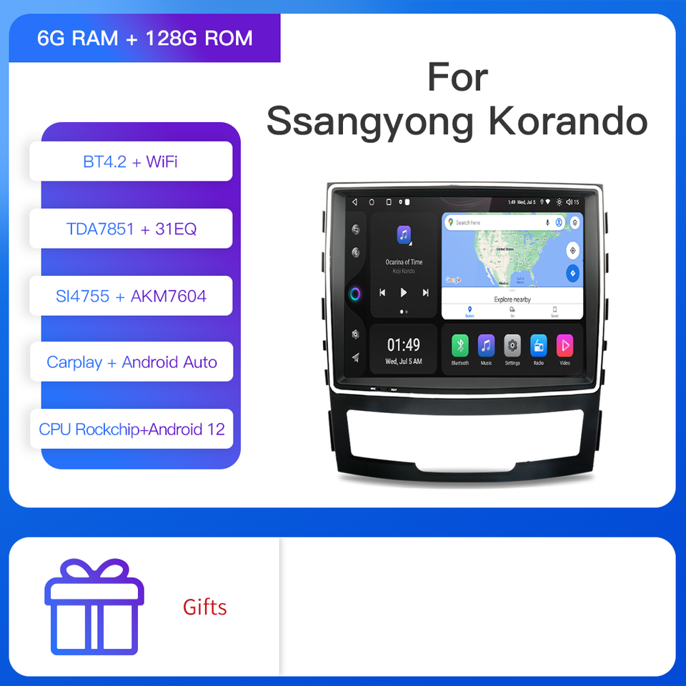 

Автомагнитола Kapud, 8,4 дюйма, Android 12, для Ssangyong Korando 2011 2012 2013 CarPlay