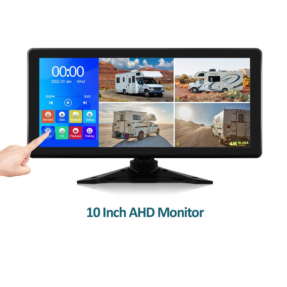 

Видеорегистратор, 10 дюймов, 4 канала, сенсорный экран IPS, поддержка FM, Mirrorlink