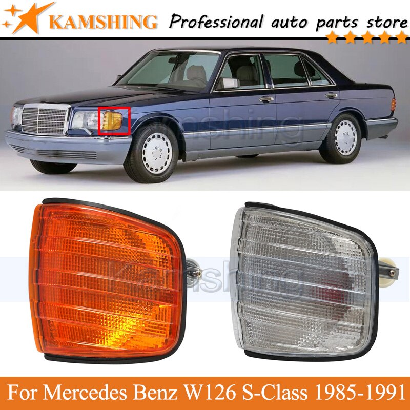 

Kamshing Передняя Поворотная сигнальная лампа светильник для Mercedes Benz W126 s-класс 1985-1991 головной светильник маркер угловой светильник бампер светильник