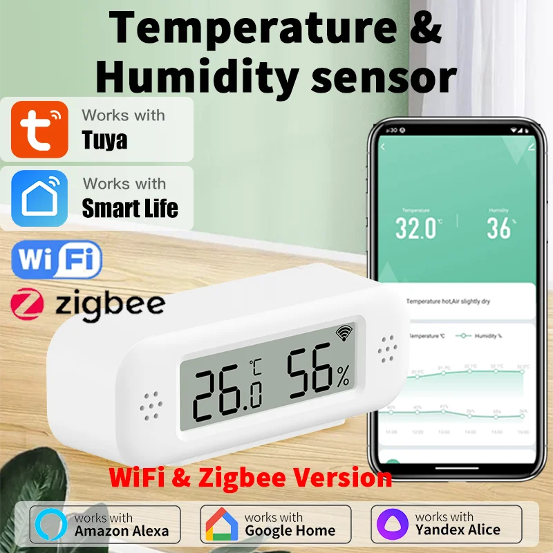 

Термогигрометр Tuya Zigbee для умного дома