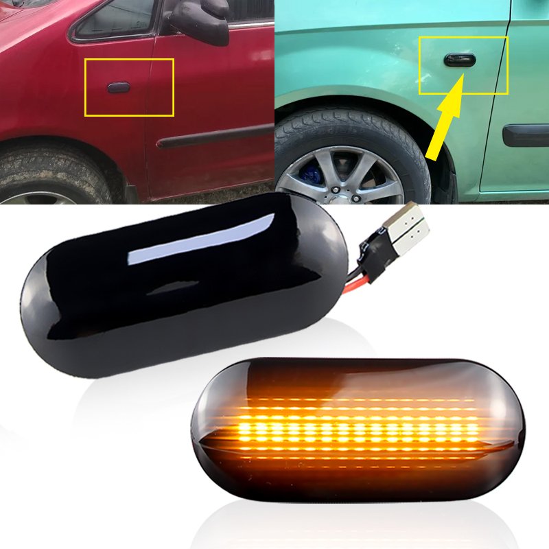 

2 светодиодных динамических боковых указателя поворота для VW Bora Golf 3 4 MK4 Jette Lupo Passat Z2 3BG Polo SB6 SEAT Ibiza T5