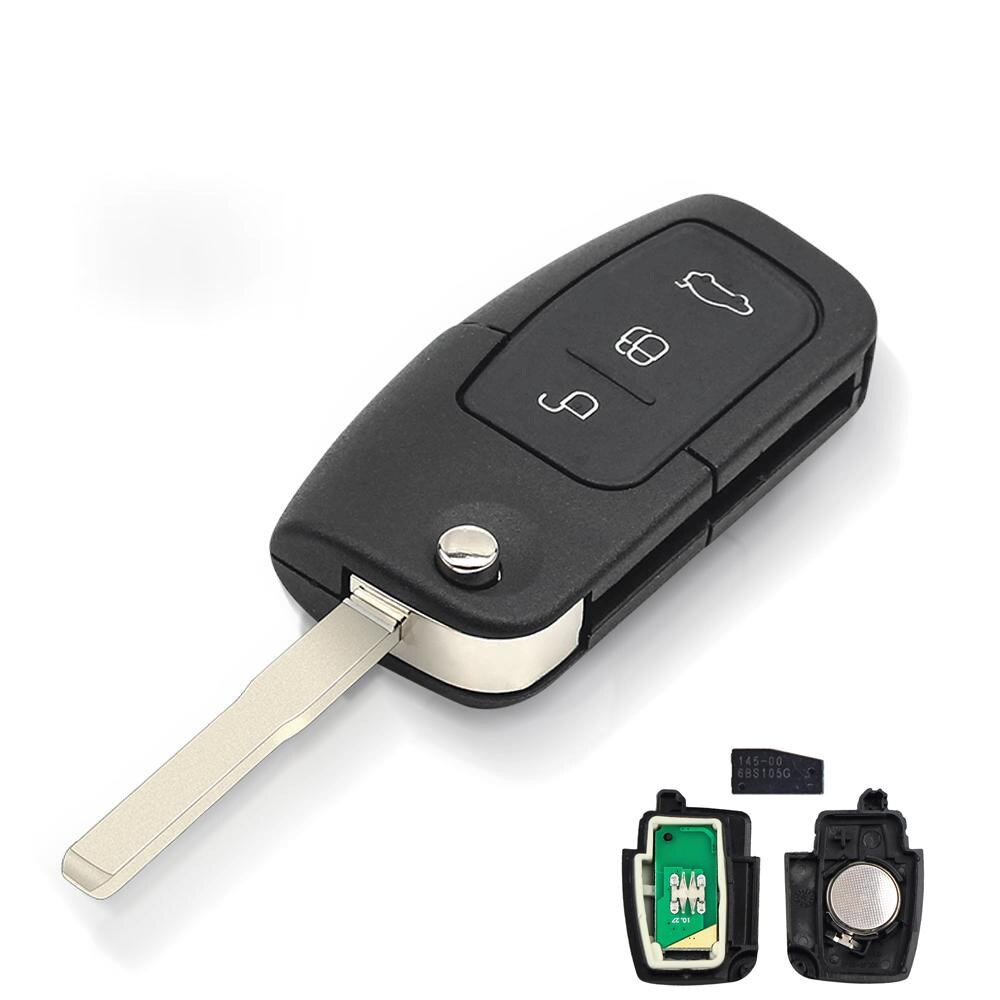 

KEYYOU Автомобильный Дистанционный ключ «сделай сам» для Ford Fusion Focus Mondeo Fiesta Galaxy HU101 FO21 автомобильный флип-ключ 4D60 4D63 чип 80/40 бит