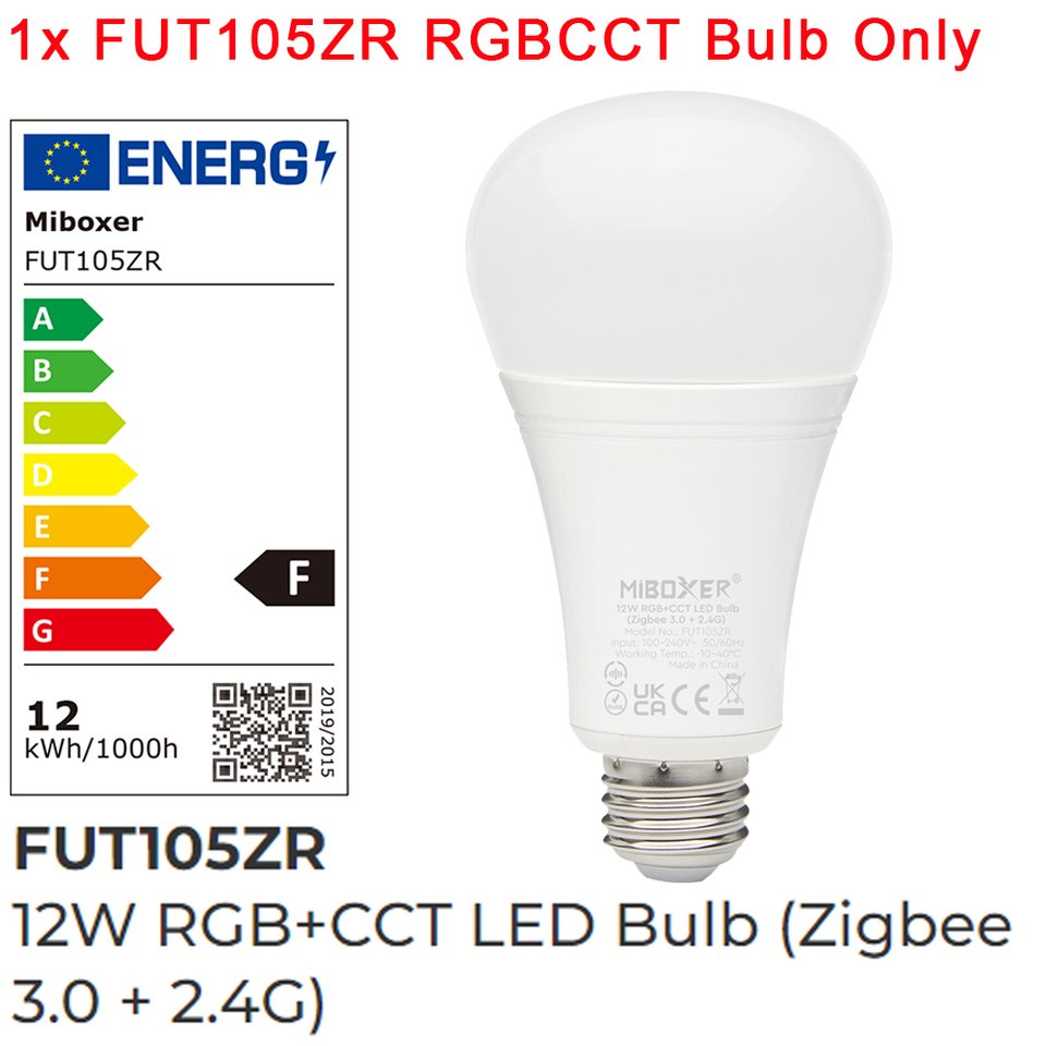 

MiBoxer RGB+CCT светодиодная лампочка FUT103ZR 4W
